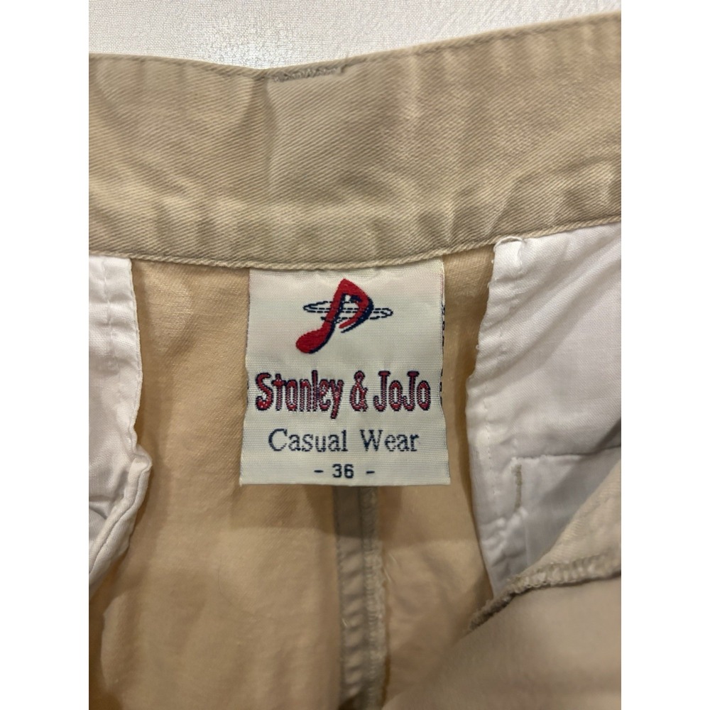 Vintage Stanley & Jo Jo Men's Cargo Shorts Size 36 Khaki 100% Cotton Y2K - Picture 7 of 11